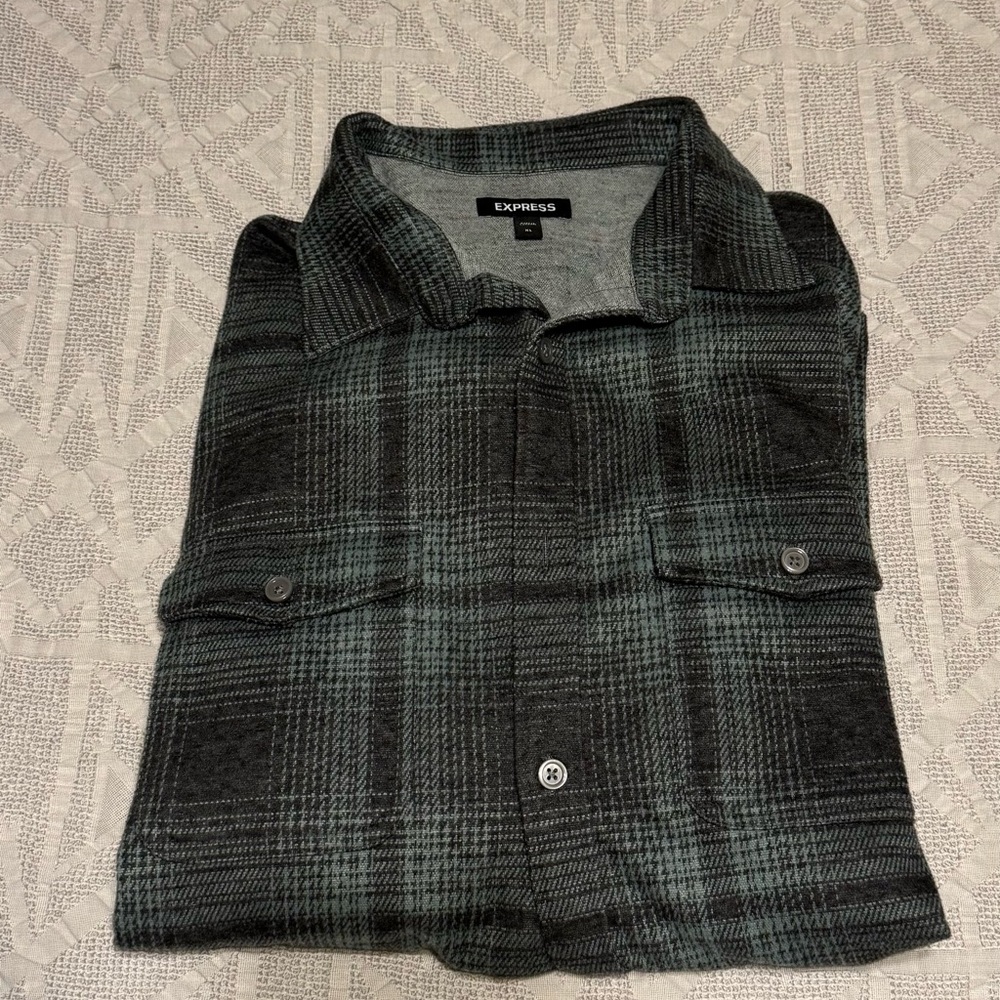 Express Heather Gray Knit Flannel